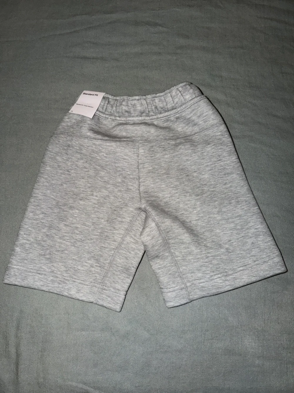 Kids Nike Heather Gray Athletic Fleece Shorts with Black Accents - Picture 2 of 4